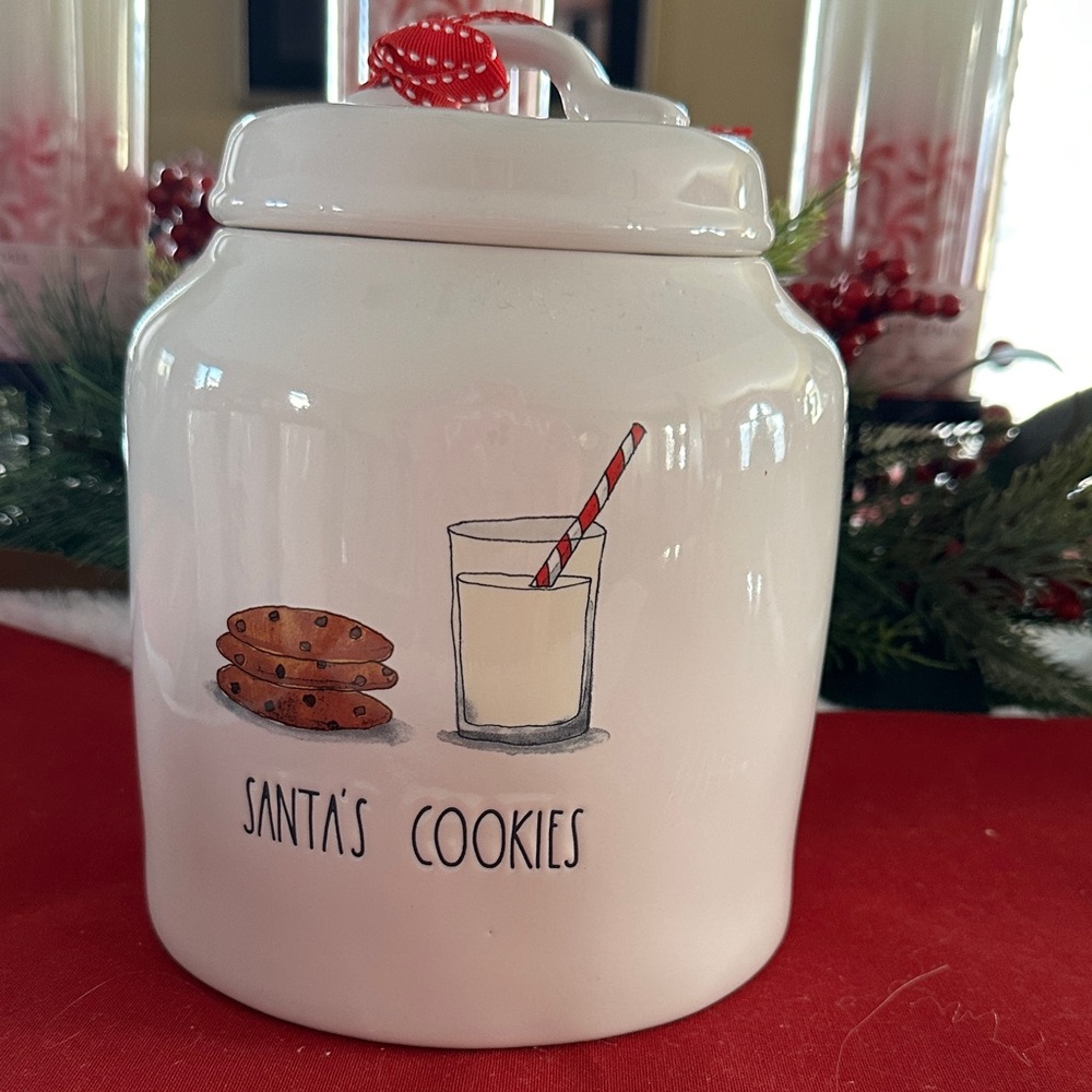 Rae Dunn Santa's Cookies Ceramic Jar